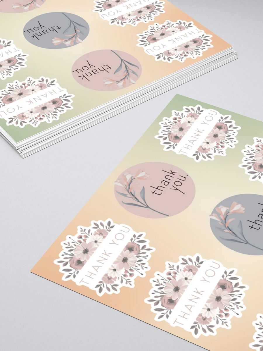 Pastel Floral Thank You Sticker Set product image (12)