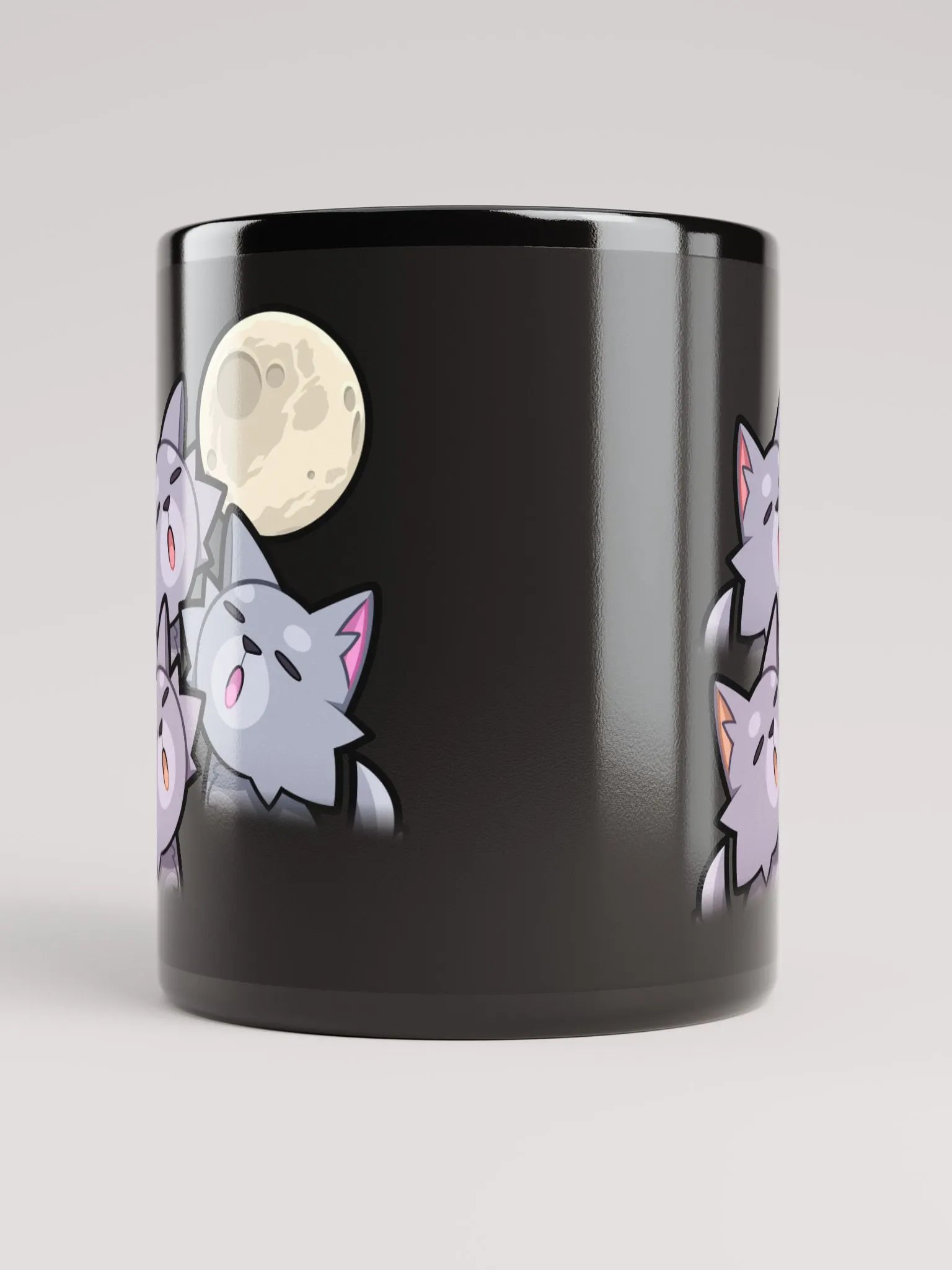 Howling Wolves Black Glossy Mug product image (9)
