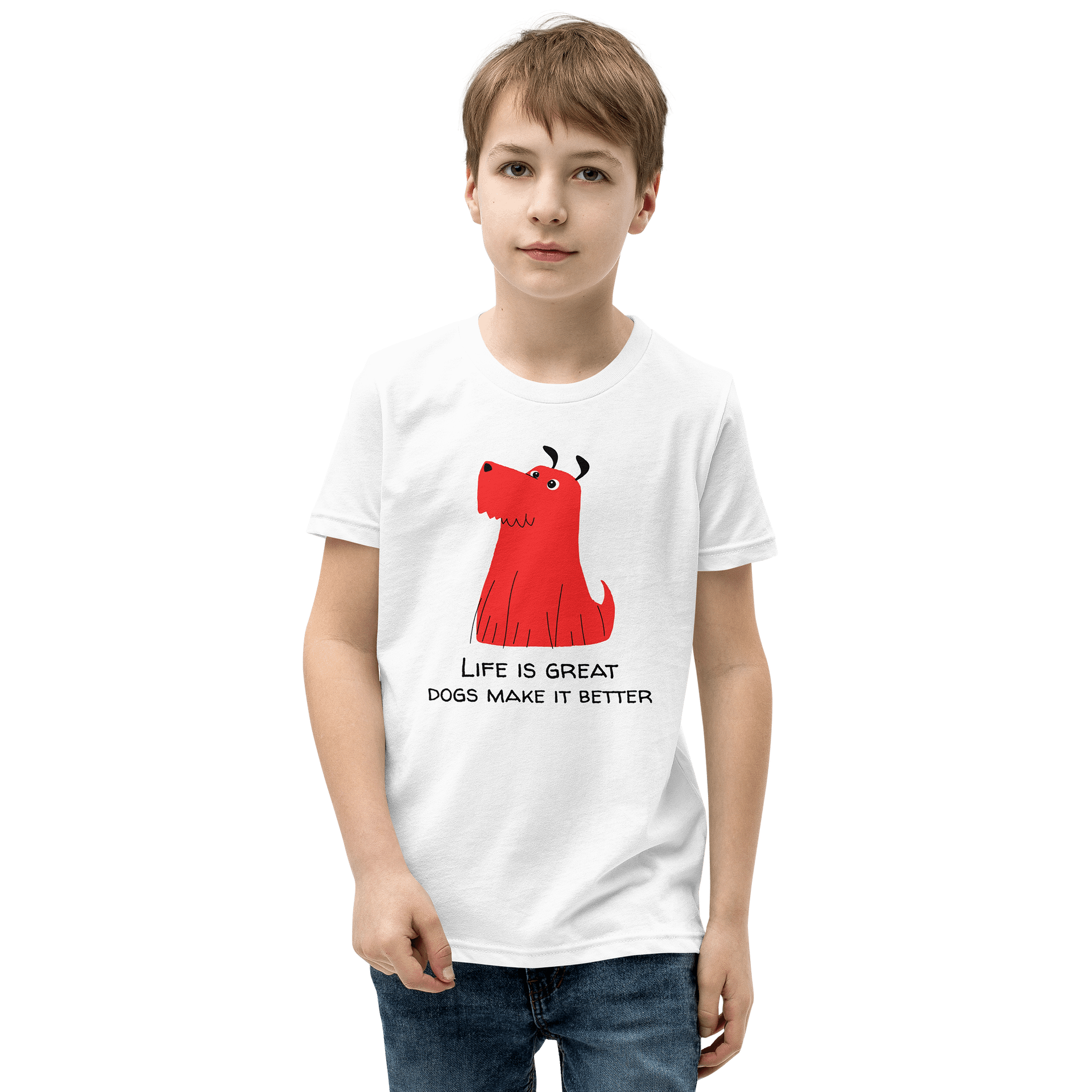 "Life is Great - Dogs Make it Better" Unisex Youth Tee product image (5)