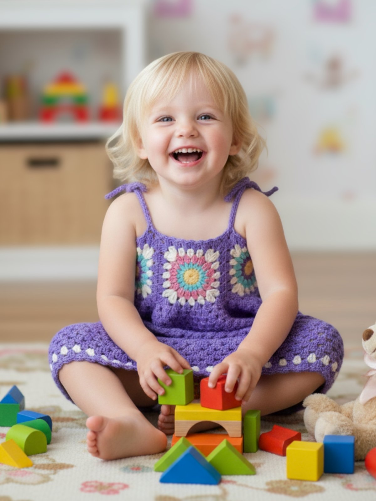 Delightful Days Dress | Crochet Sunburst Granny Square Dress Pattern | Baby to Kids Sizes 0-10 | PDF Pattern product image (1)