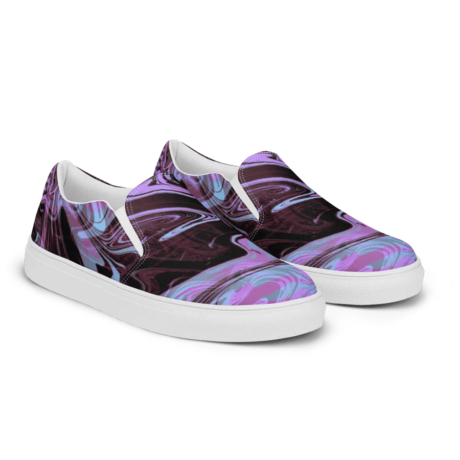 Marbled Dreams Swirl Pattern Womens Slip-On Canvas Shoes product image (6)