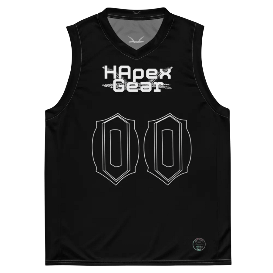 Capital TOOMEY - Black - Recycled Unisex Basketball Jersey - Black White HApex Gear Black Logo product image (2)