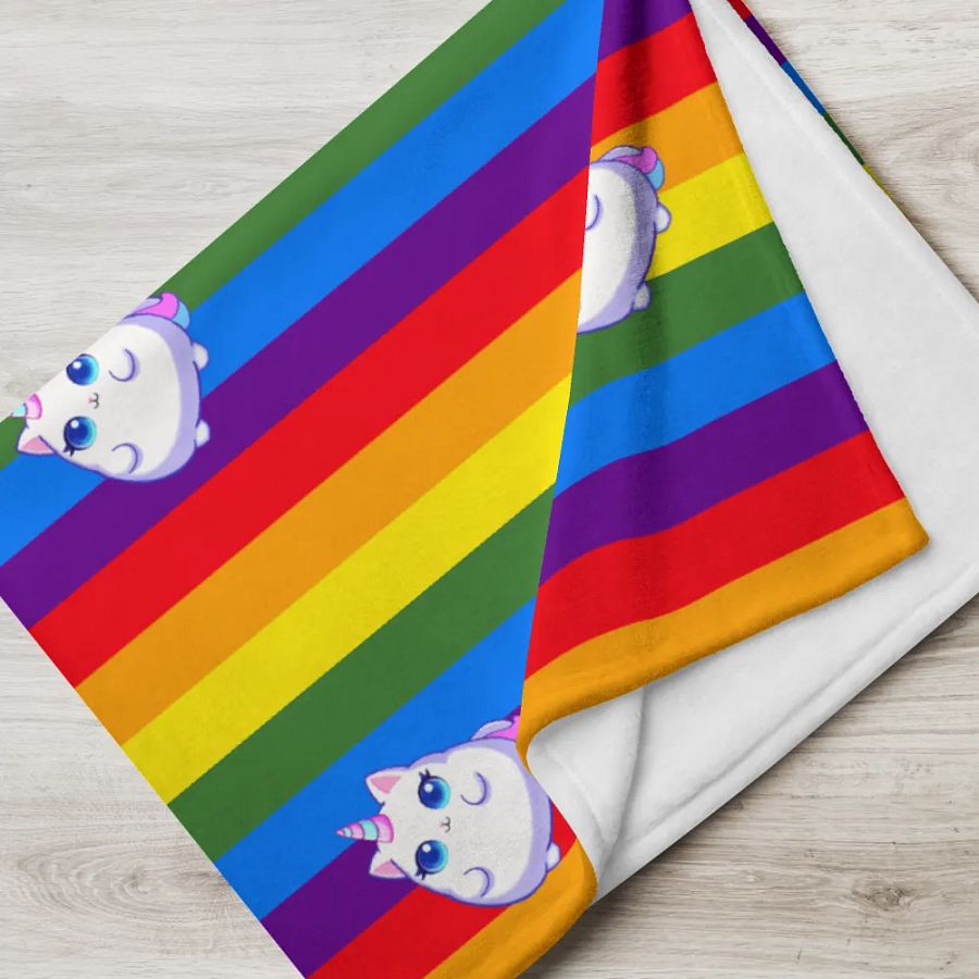 Unicorn Kitty Pride Throw Blanket product image (5)
