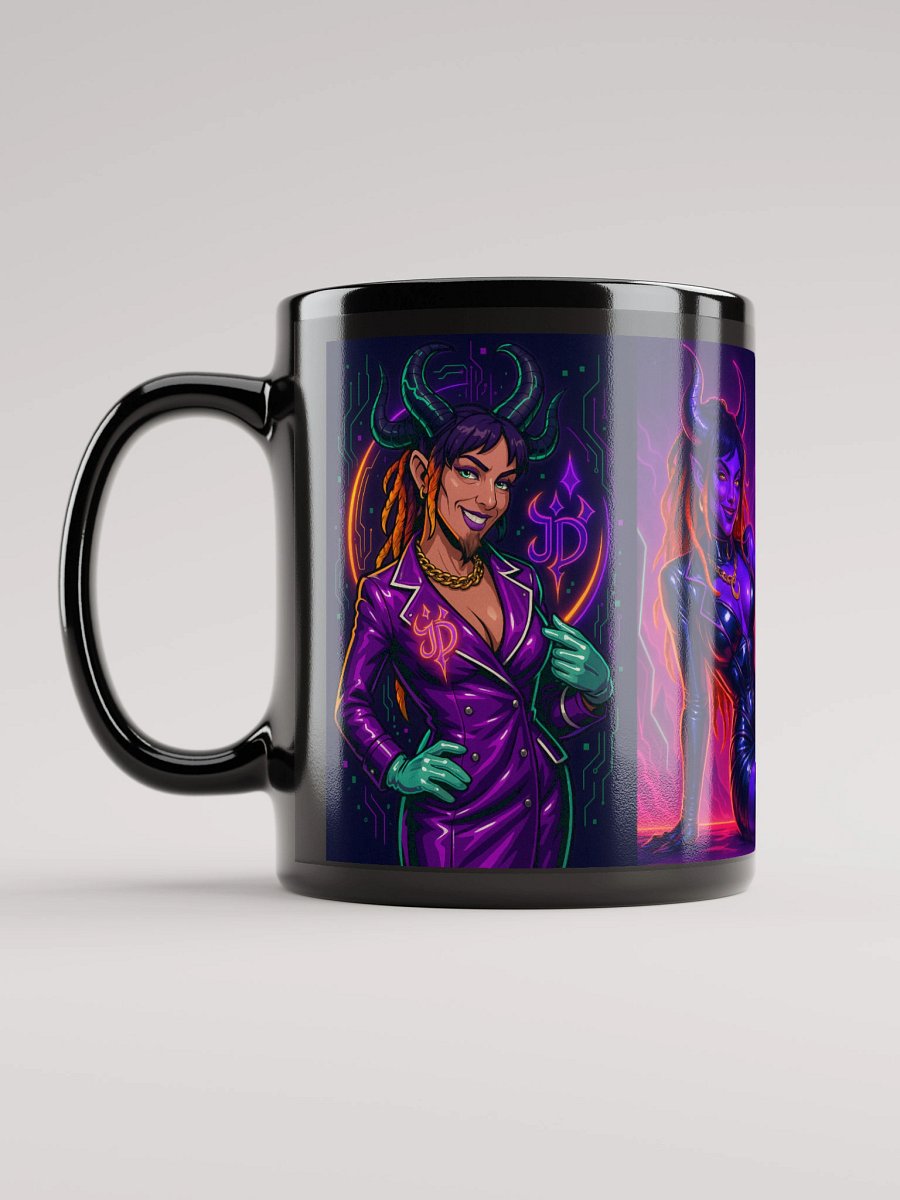 Glam Demon Mug – Jaz the Neon Brightmare | Infernal Latex Fantasy Coffee Cup product image (6)