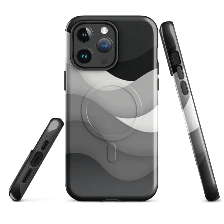 Flowing Monochrome Waves iPhone® Tough Case product image (1)