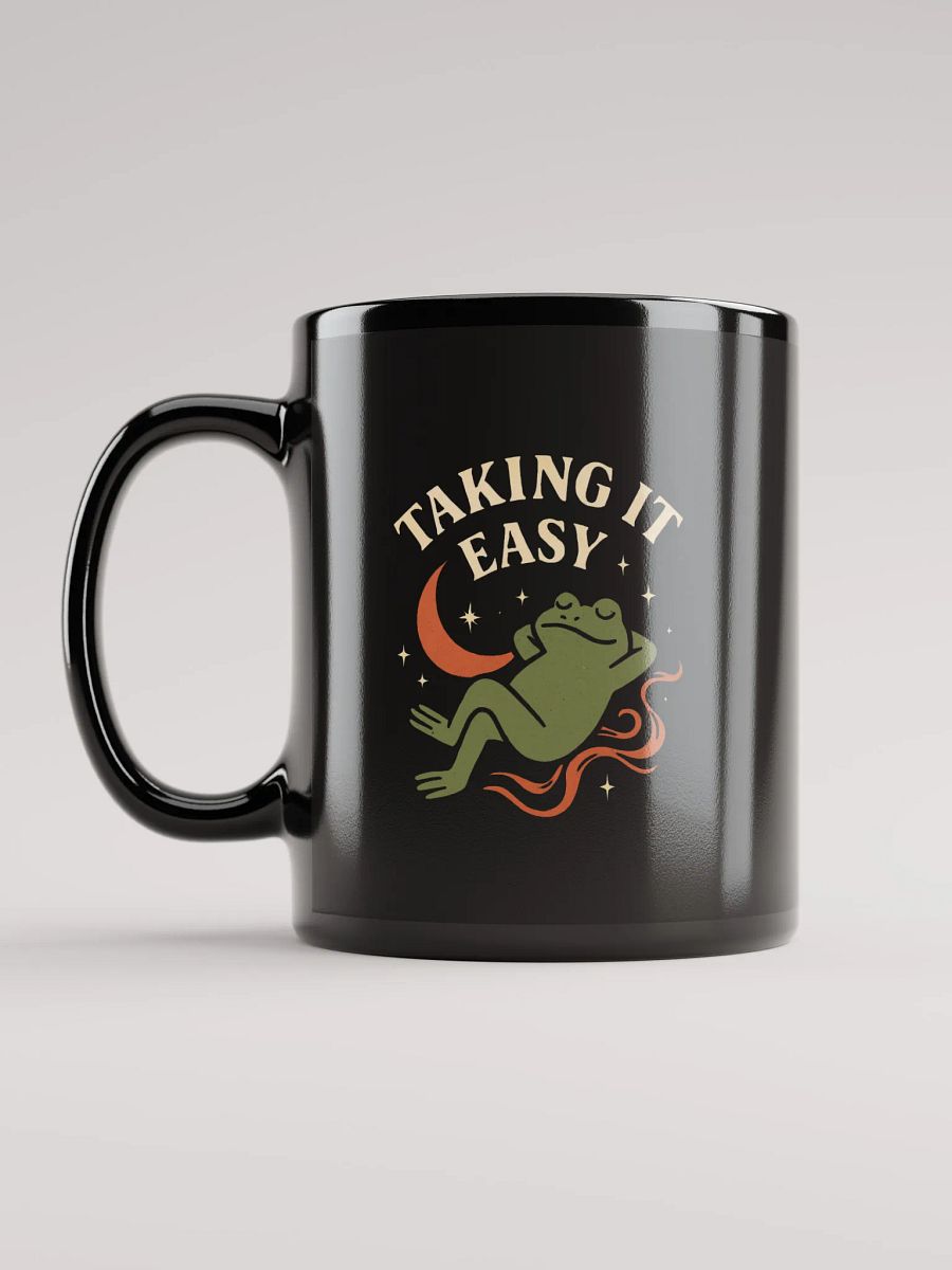 Taking It Easy Black Glossy Mug product image (11)