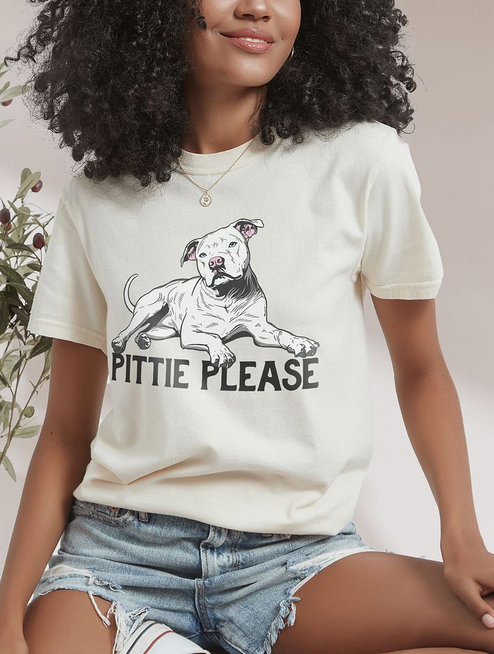 Pittie Please T-Shirt of a Pitbull (White) | Funny T-Shirt for Pittie, Staffordshire, and Bully Owners product image (26)