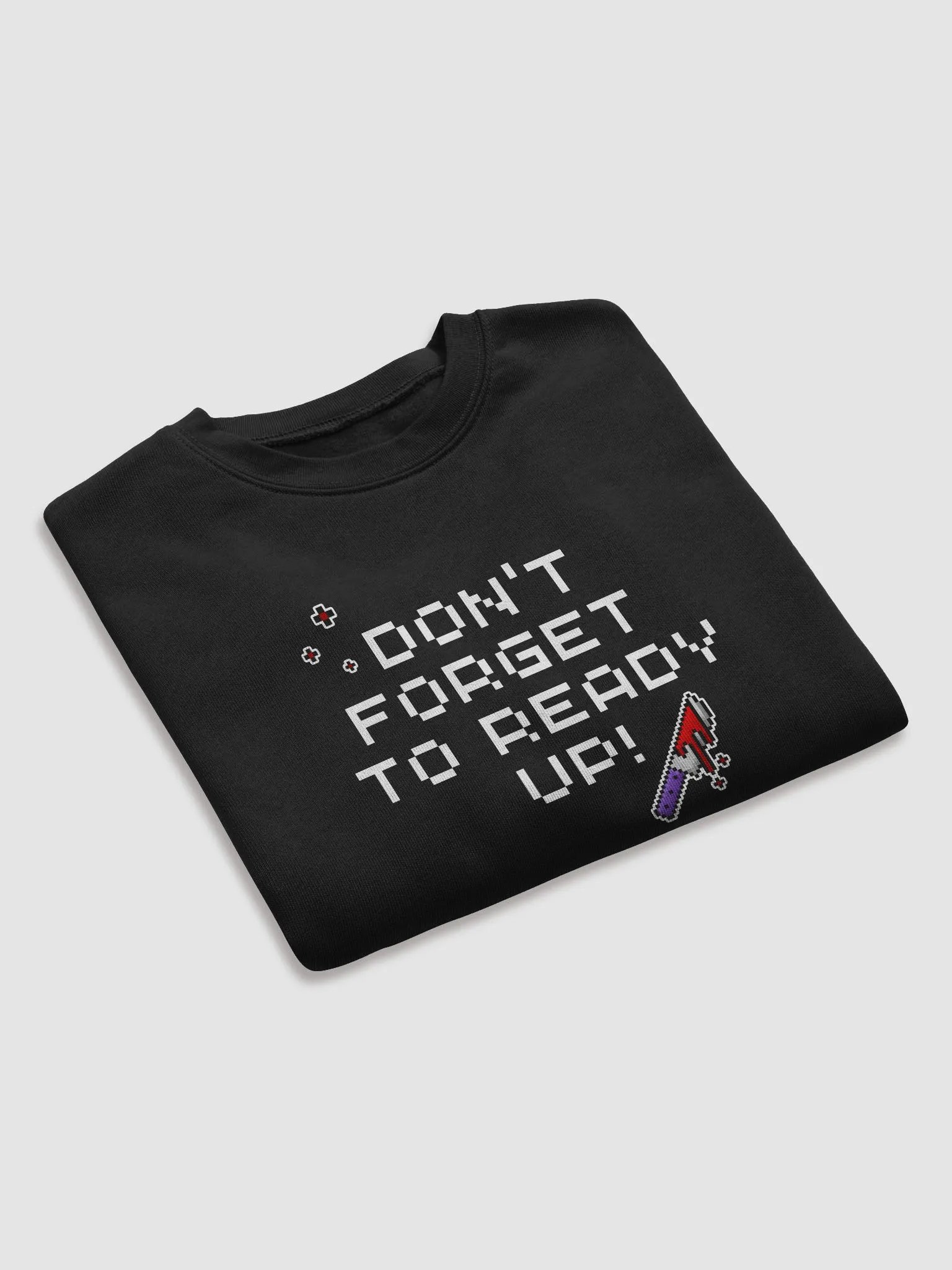 Dont Forget To Ready Up! Womens Fleece Printed Crop Top Sweatshirt product image (4)