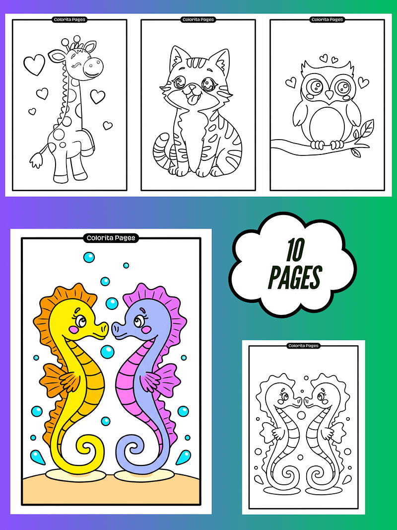 Cute Animals - Coloring Pages
