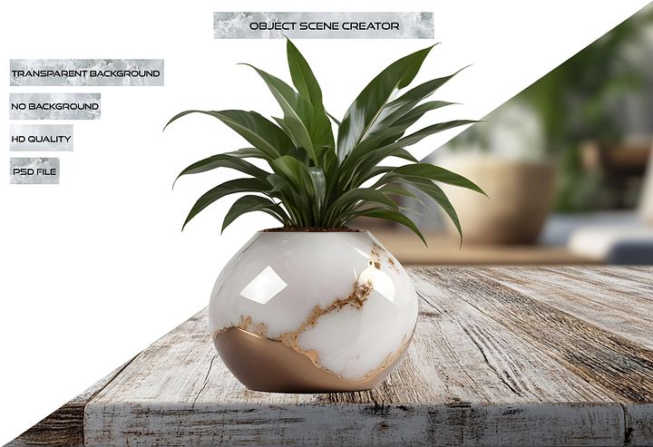 Glamour Organique – Luxury Quartz Design Planter PNG product image (2)