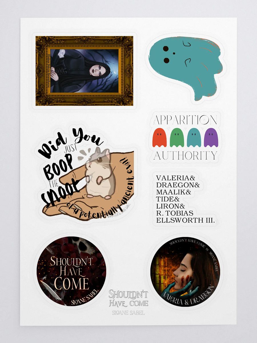 “Shouldn’t Have Come” Sticker Sheet – Sloane Sabel’s Haunted Crew Edition product image (3)