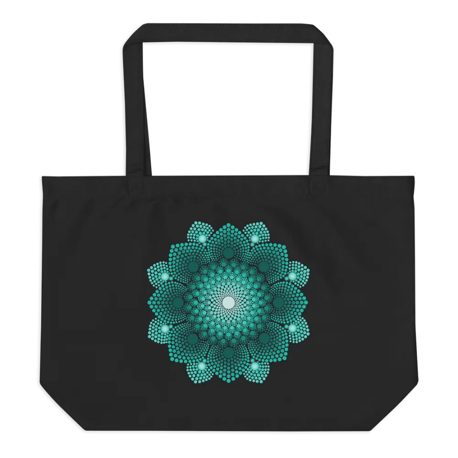 Turquoise Dot Mandala Organic Cotton Tote Bag product image (4)