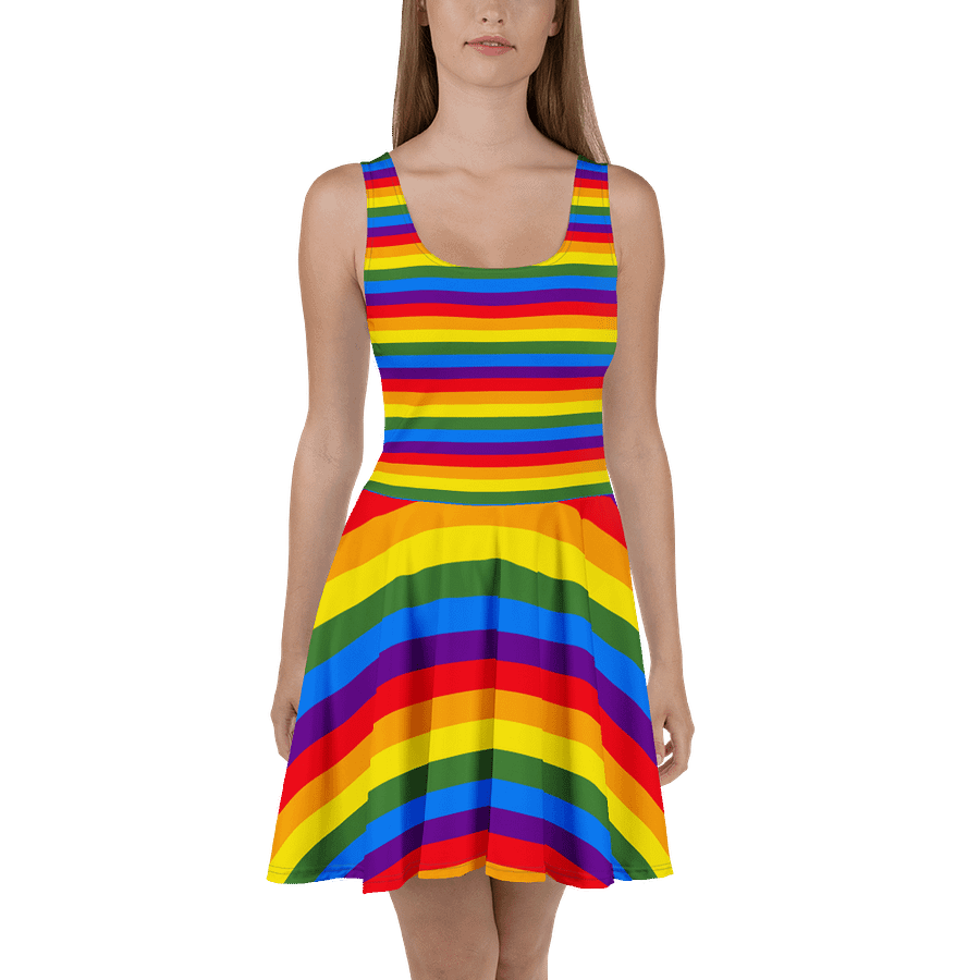 Rainbow Stripes All-Over Skater Dress product image (2)
