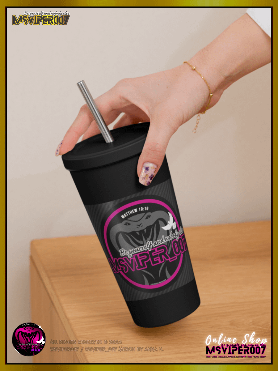 Tumbler - "MsViper_007™ Brand [green/blk] - Support&Sport" Insulated Tumbler with a Straw By Anna H. product image (12)