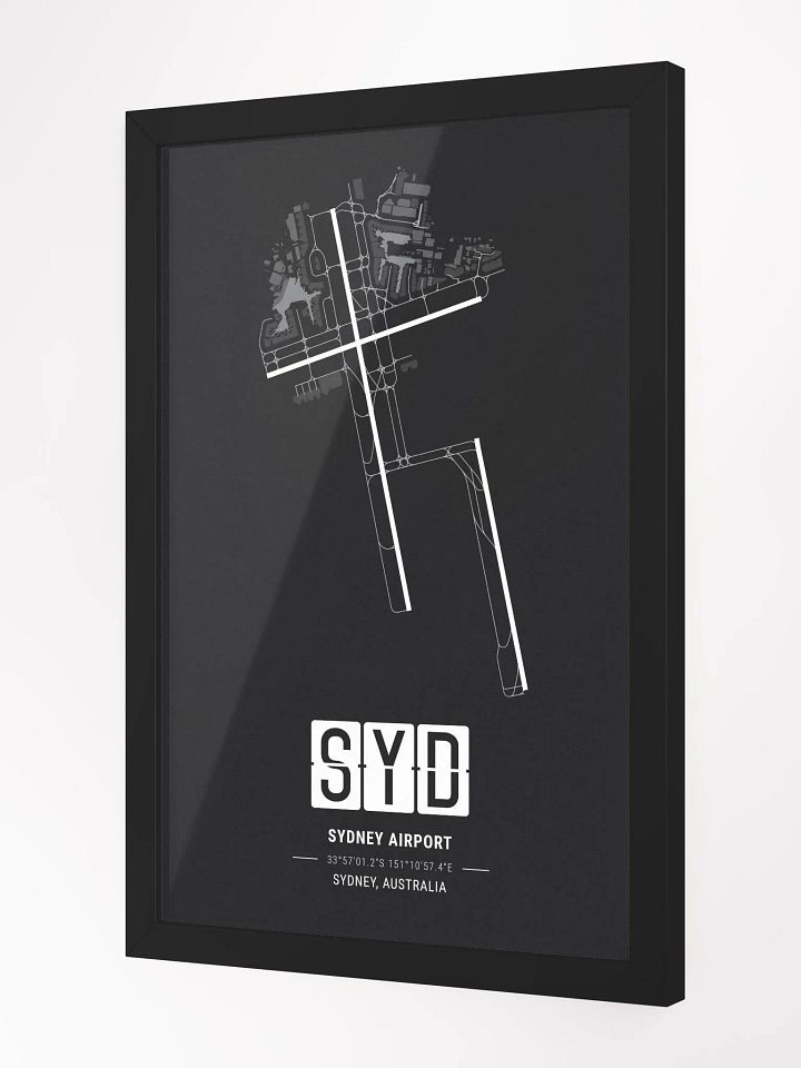 Framed Airport SYD Premium Map On Matt Paper product image (2)