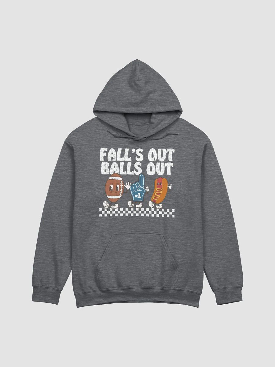 Fall's Out Balls Out Football Season Y2K Hooded Sweatshirt | Funny Fall and Halloween Hoodie Design product image (22)