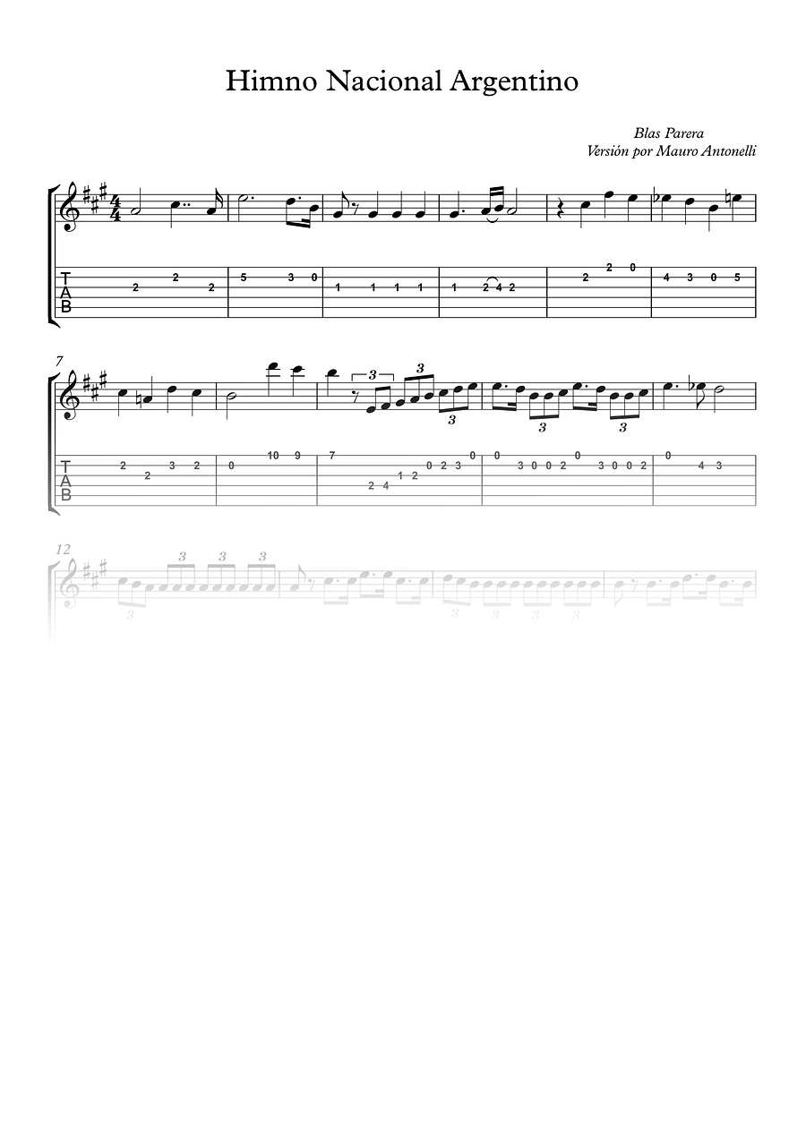 Himno Nacional Argentino - Partitura + Tablatura product image (2)