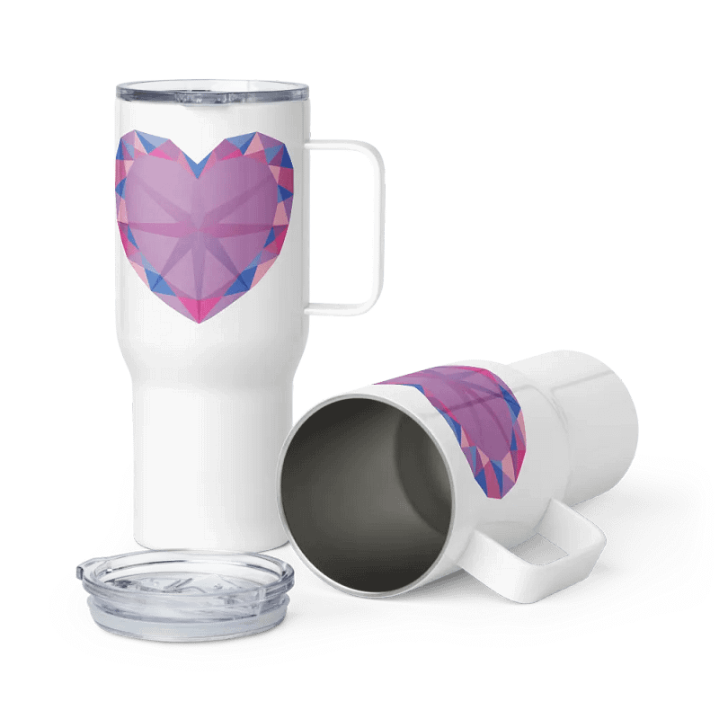 Crystal Pride Heart (Bi Pride) Insulated Cup with Handle