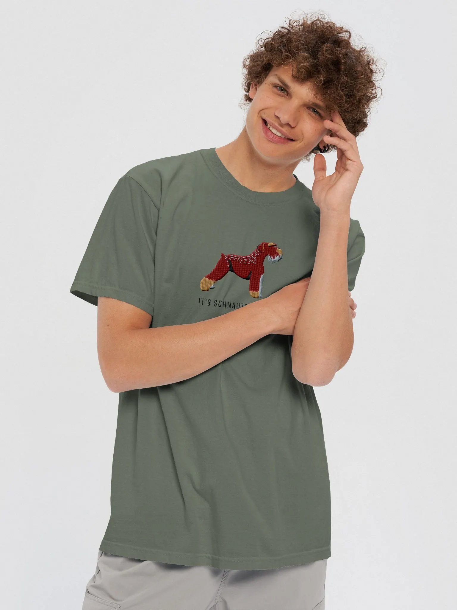 It's Schnauzer Never T-Shirt(Embroidered) of a Schnauzer(Brown) product image (8)