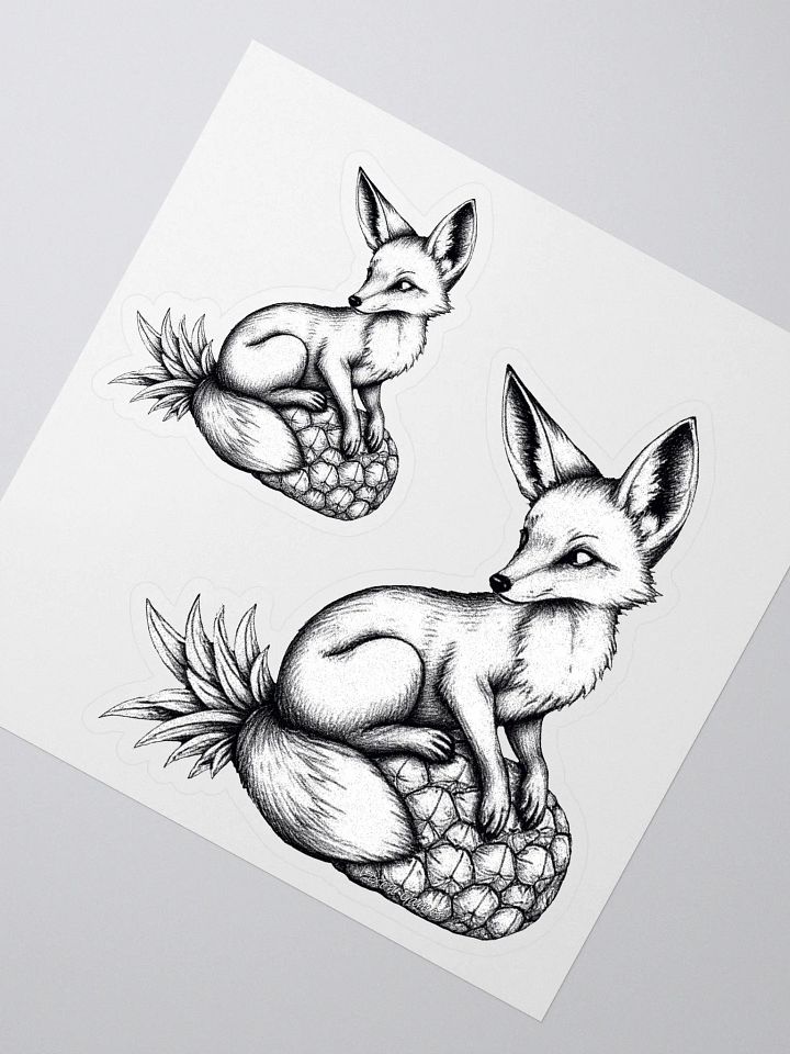 Vixen on a pineapple Ink draw vinyl sticker product image (2)
