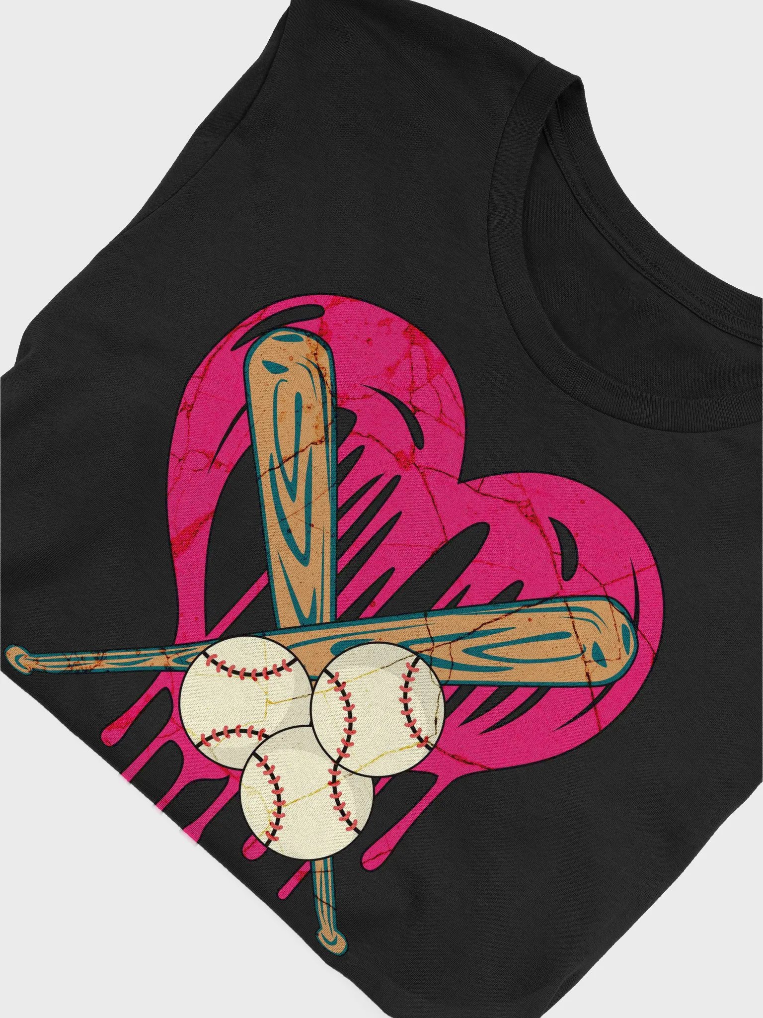 Heart Baseball Balls And Bat T-Shirt product image (3)