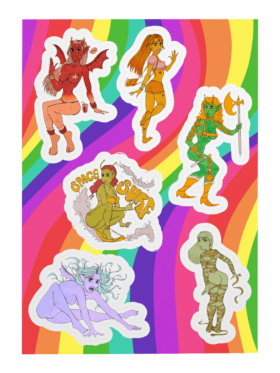 Pinuptober sticker sheet with background product image (3)