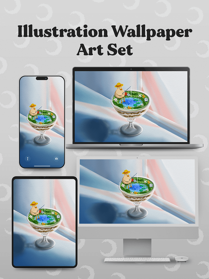 Tiramisu Dessert🌙 Illustration Wallpaper Art Set product image (2)
