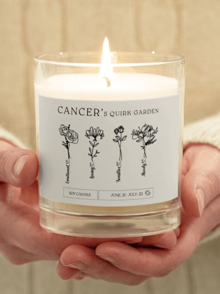 Minimalist Month Flower Cancer Vegan Soy Wax Candle product image (1)