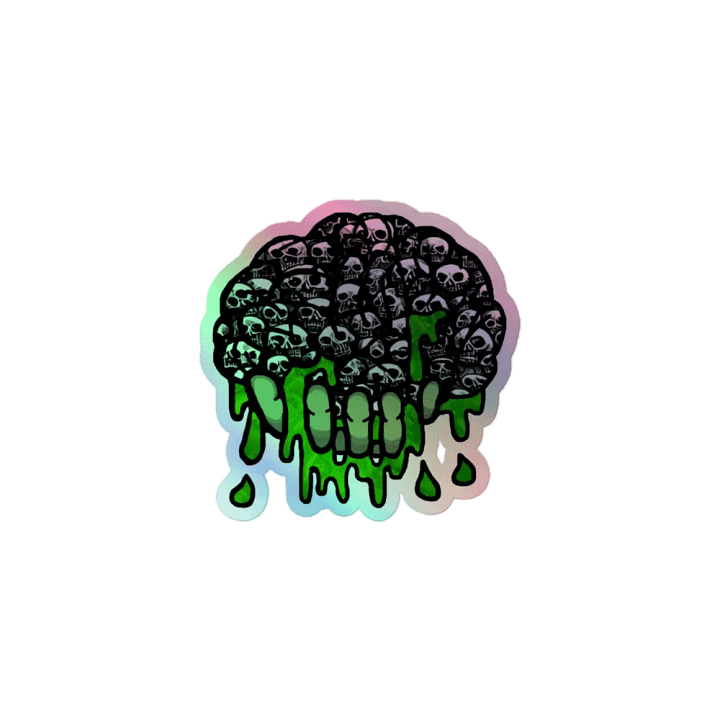 Eerie Skull Brain Holographic Sticker Sheet product image (1)