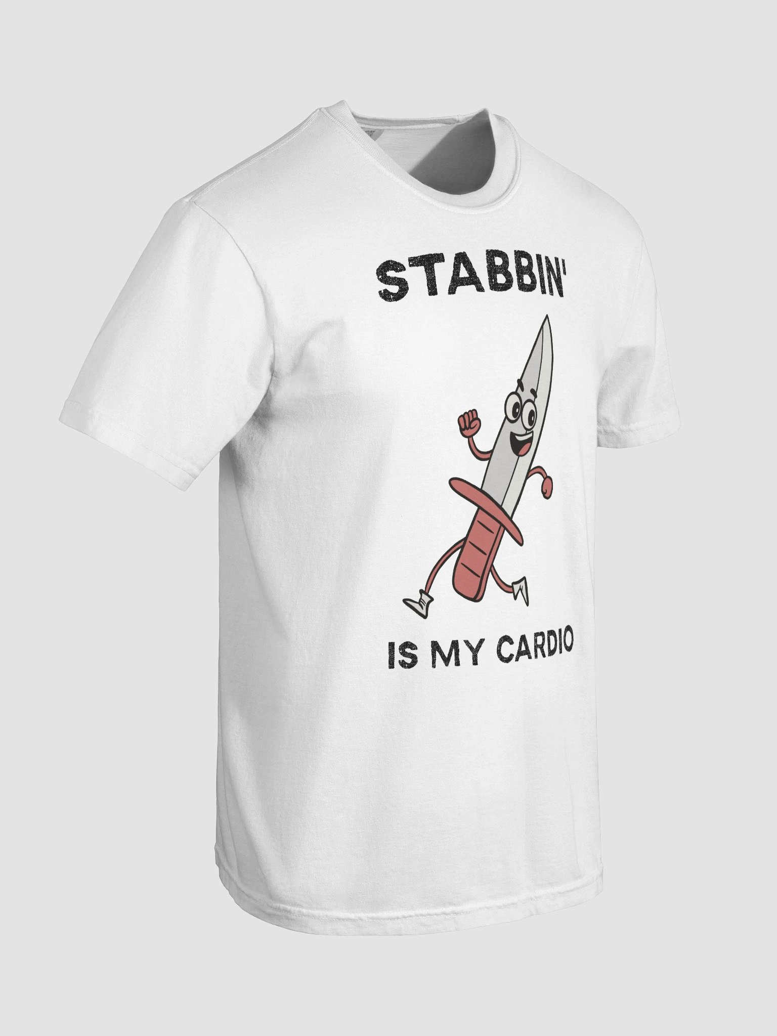 Stabbin' is my Cardio Funny Hand-drawn T-Shirt for Athletic True Crime Fans product image (8)