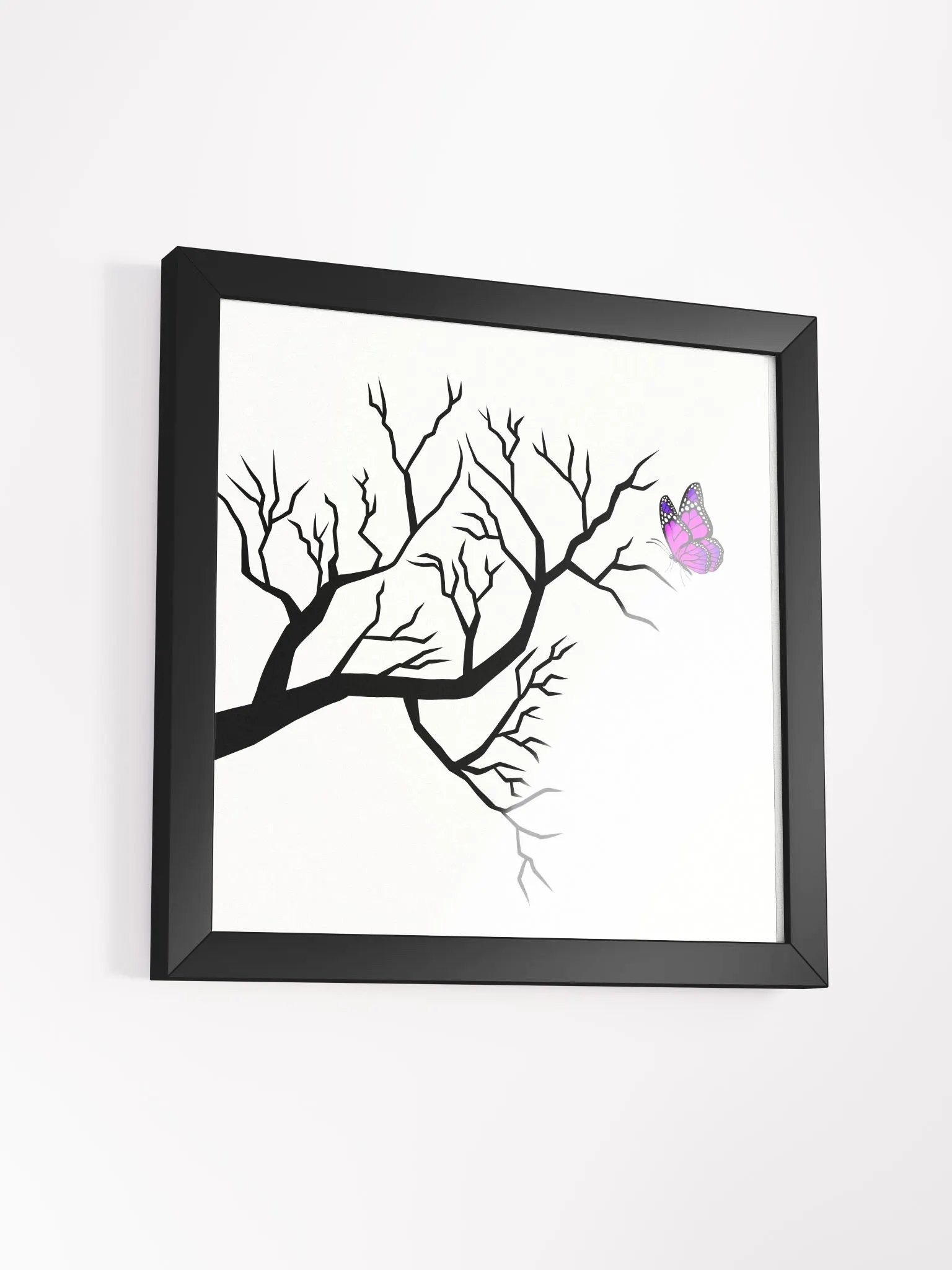 Vibrant Butterfly on Dead Tree Framed Poster product image (4)