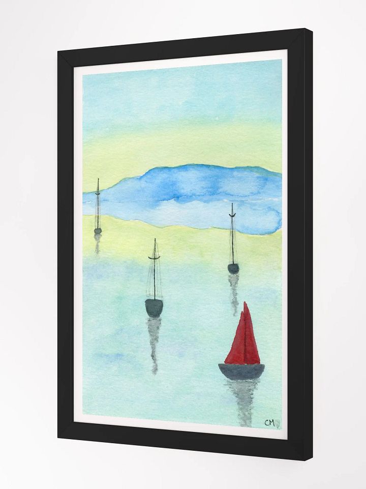Boats: Watercolor Landscape Framed Poster product image (2)