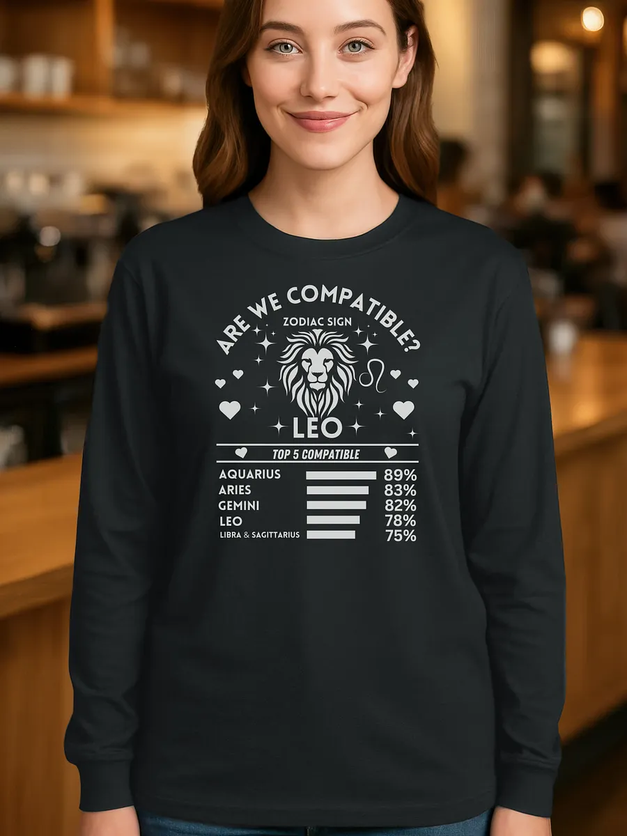 Leo Zodiac Sign Romantic Compatibility - Gildan Ultra Cotton Unisex Long Sleeve T-Shirt - Dark Colors product image (1)