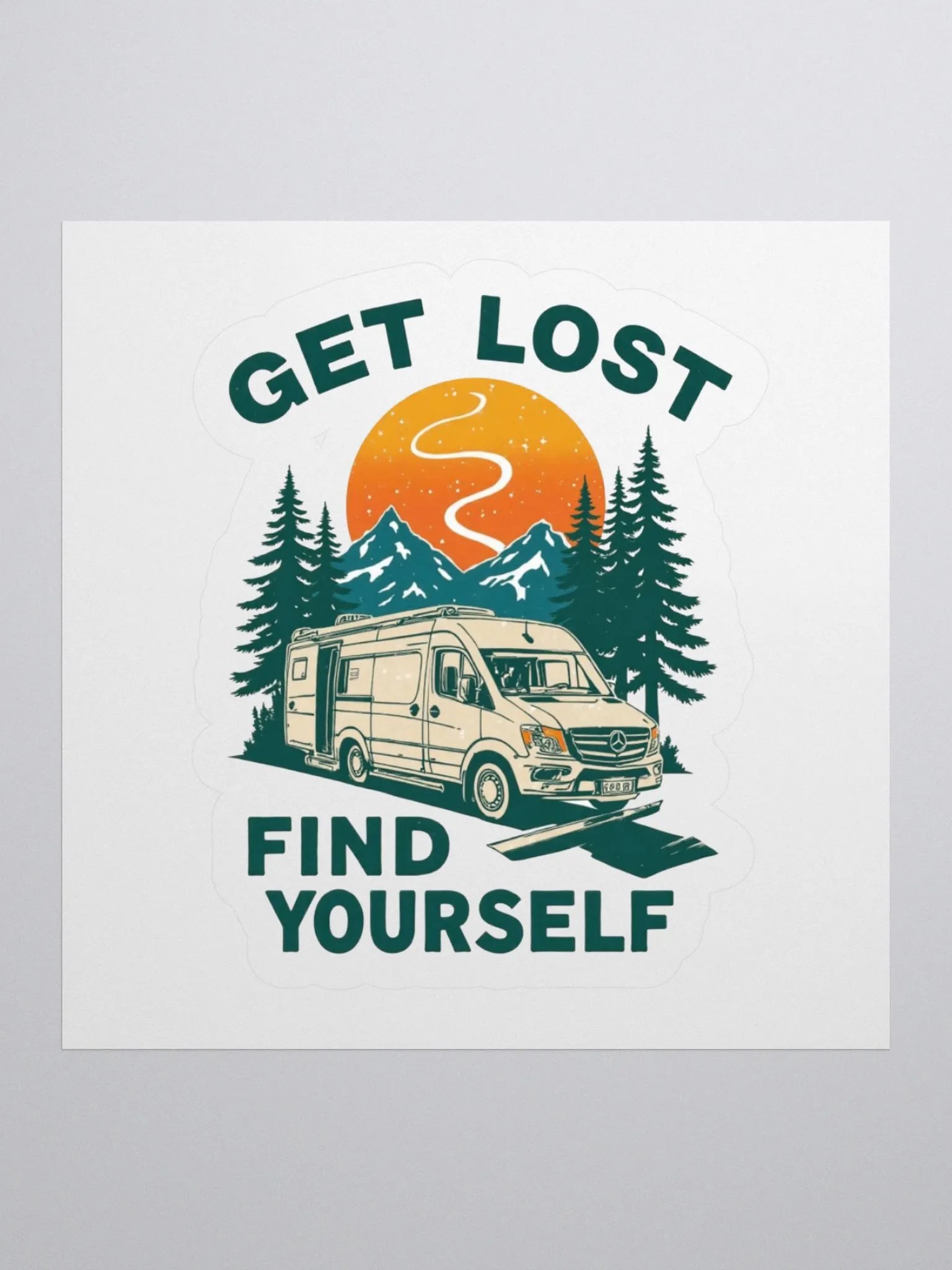 Get Lost, Find Yourself - Camper Van Kiss Cut Stickers product image (2)