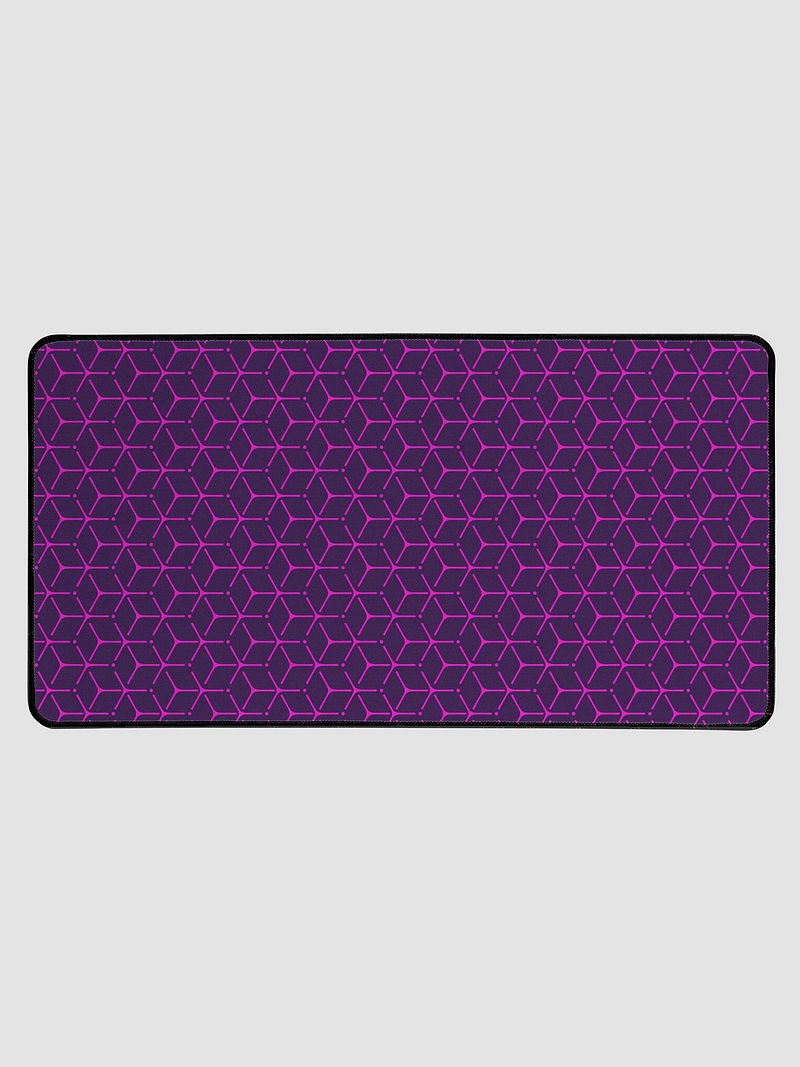 Desk Mat - Hot Pink and Purple Honeycomb Cube Pattern