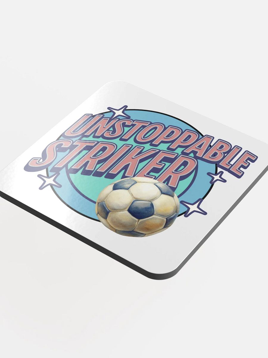 Unstoppable Striker Soccer Cork Coaster product image (4)