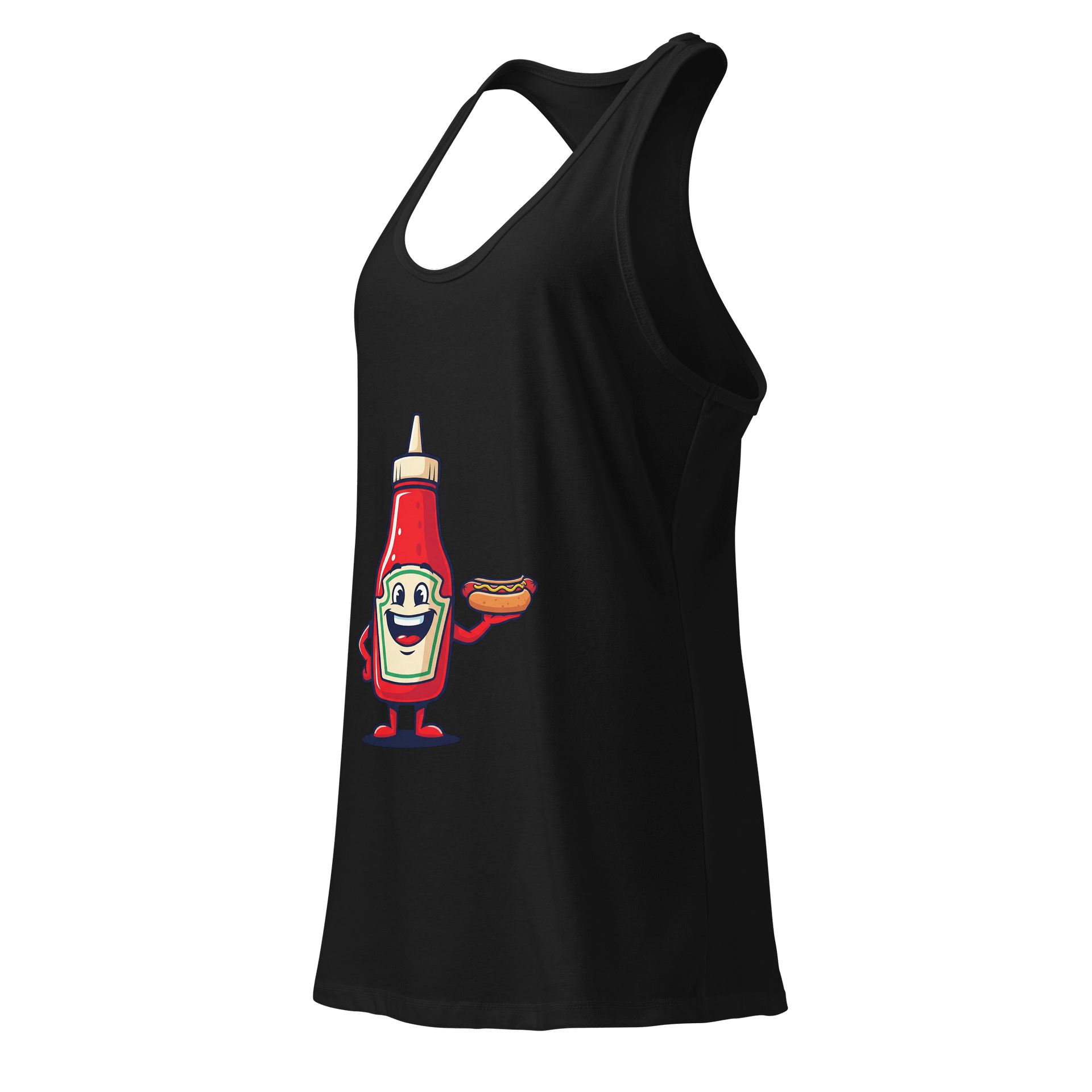 Smiling Ketchup Cartoon Women's Racerback Tank Top product image (7)