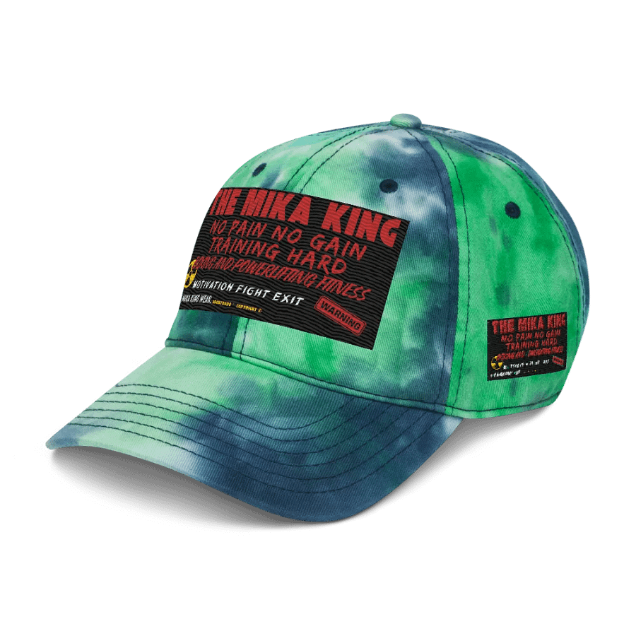 Gorra deportiva teñida con efecto tie-dye The Mika King Wear Fitness No pain no gain training hard edition. product image (8)