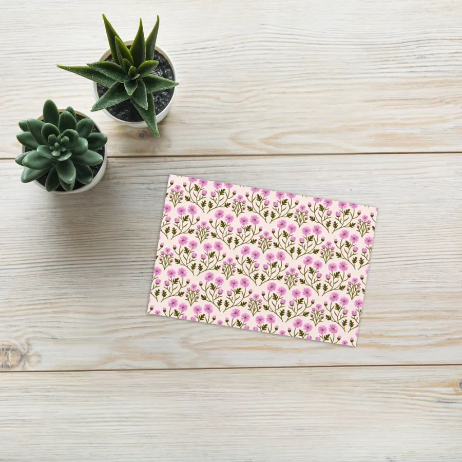 Harmony of Mums - Pink and Green - Greeting Card - Empty Inside product image (6)