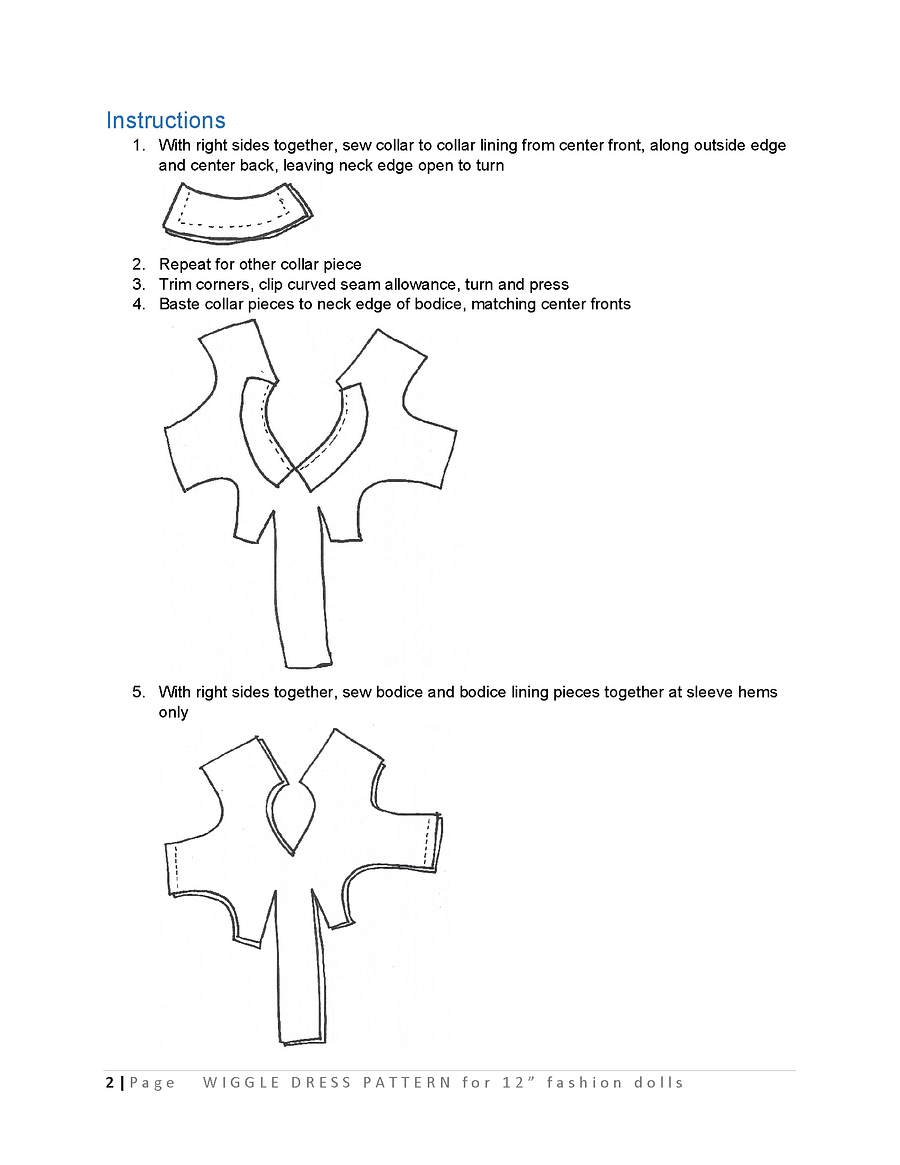 Wiggle Dress sewing pattern for 12