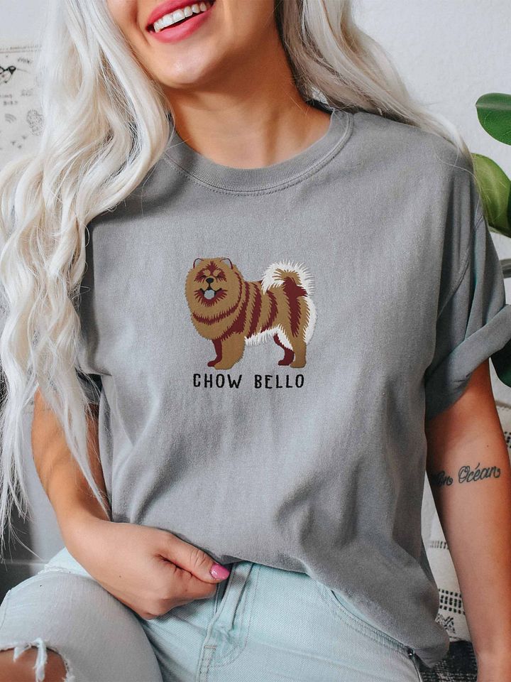 Chow Bello T-Shirt(Embroidered) of a Chow Chow(Brown) product image (2)
