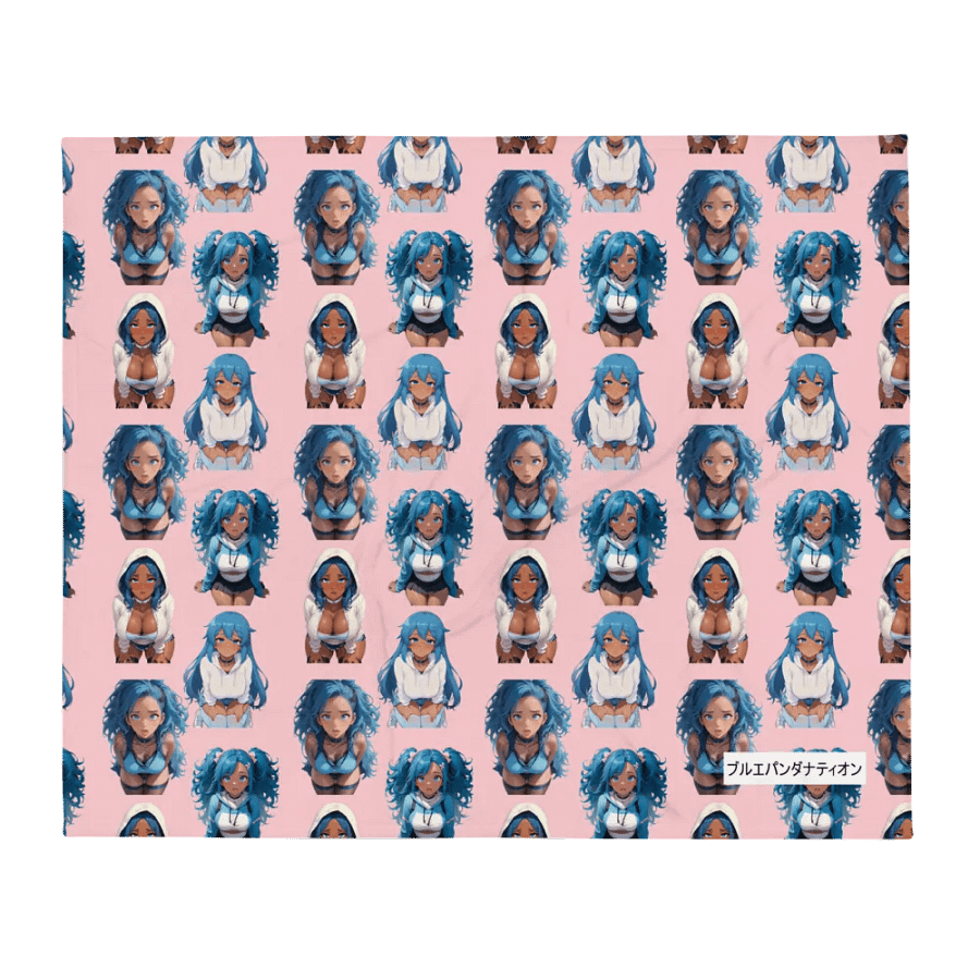 Blue-haired Anime Girl Throw Blanket product image (6)