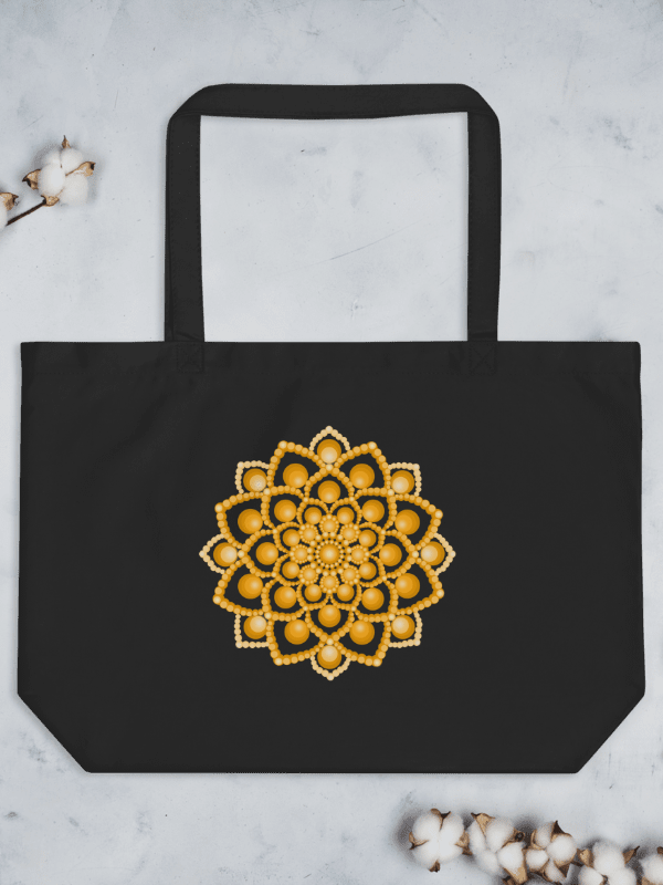 Orange Flower Mandala Organic Cotton Tote Bag product image (3)