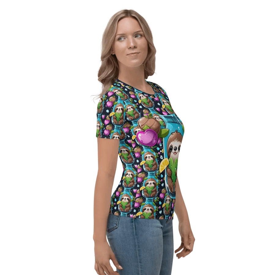 Kawaii Sloth All Over Print T-shirt product image (4)