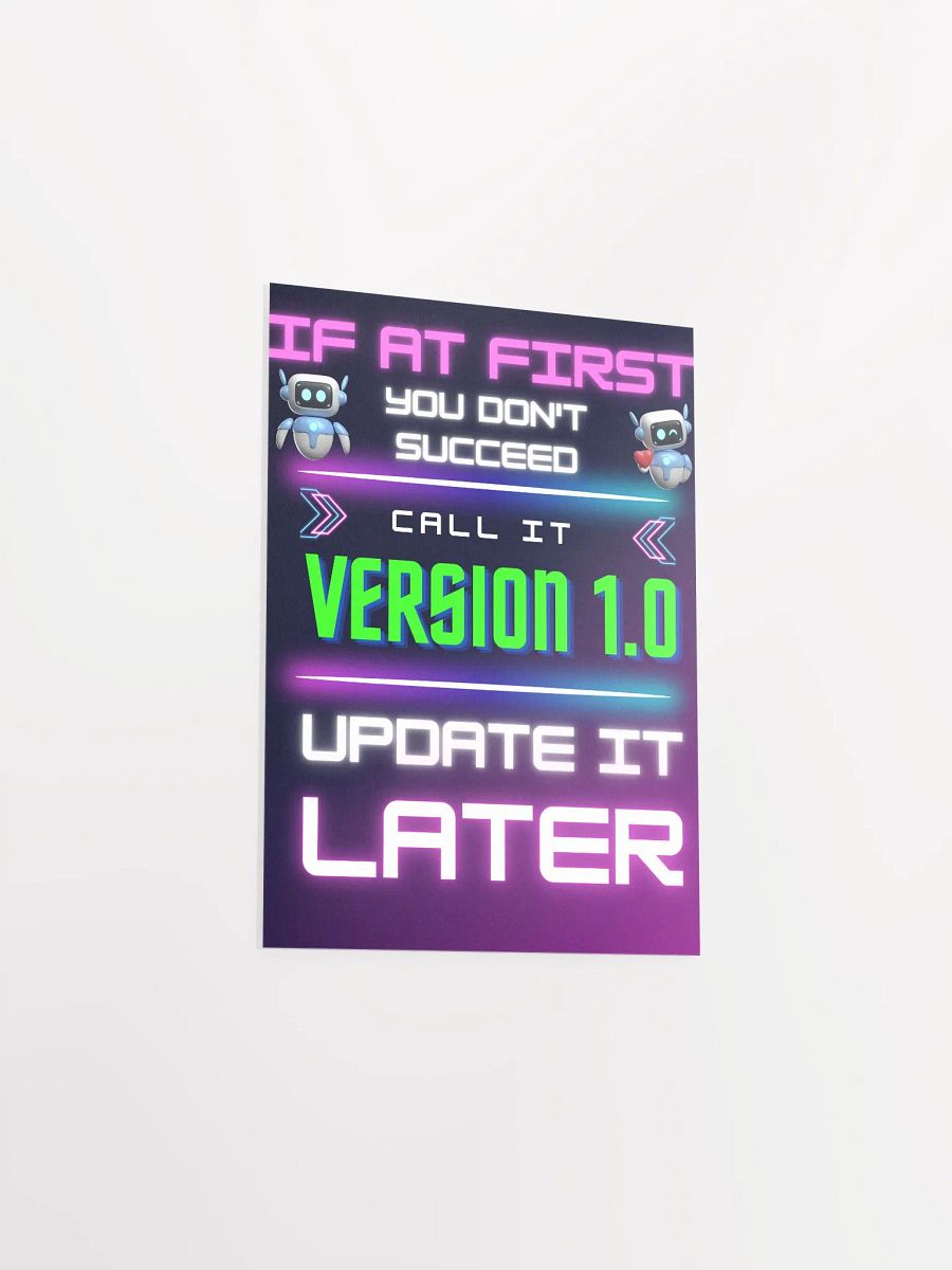 Version 1.0: Motivational Tech Neon Wall Poster product image (3)