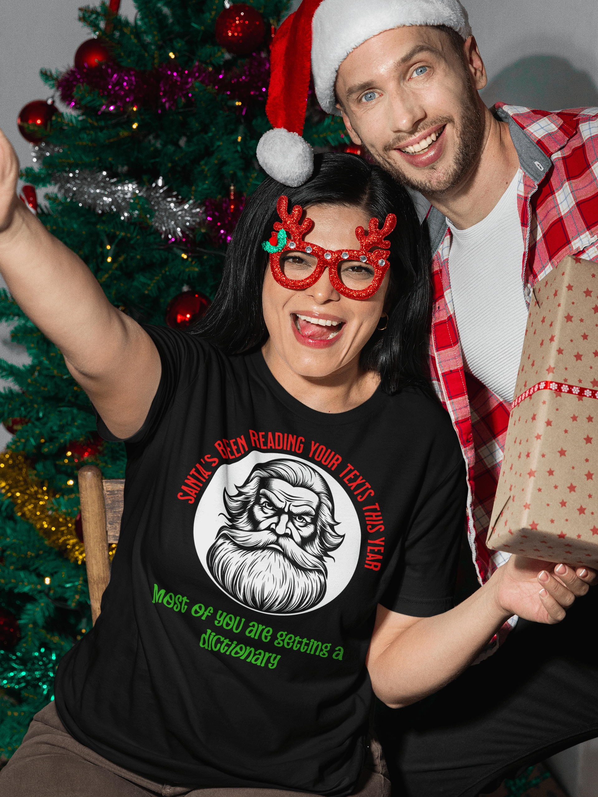 Santa's Been Reading Your Texts This Year Most Of You Are Getting A Dictionary - Funny Christmas Shirt product image (3)