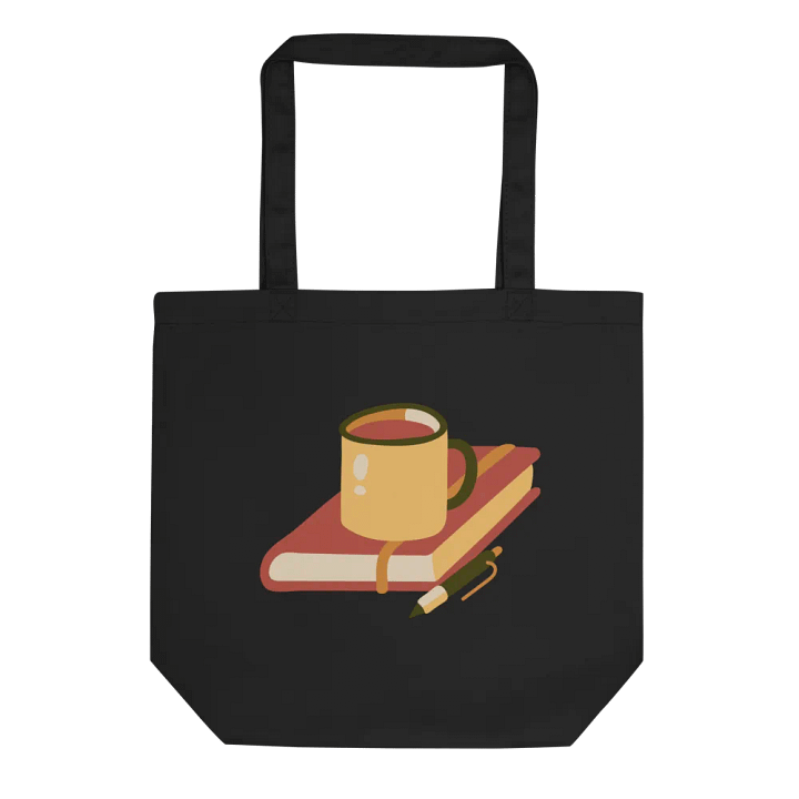 Chic Eco-Friendly Tote: Yellow Mug and Red Book product image (2)