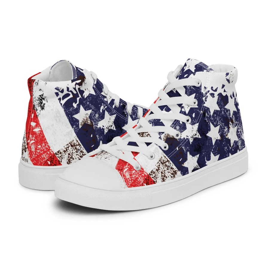 USA Flag Design _ Custom High-Top Sneakers _ Calceonova Streetwear USA product image (11)