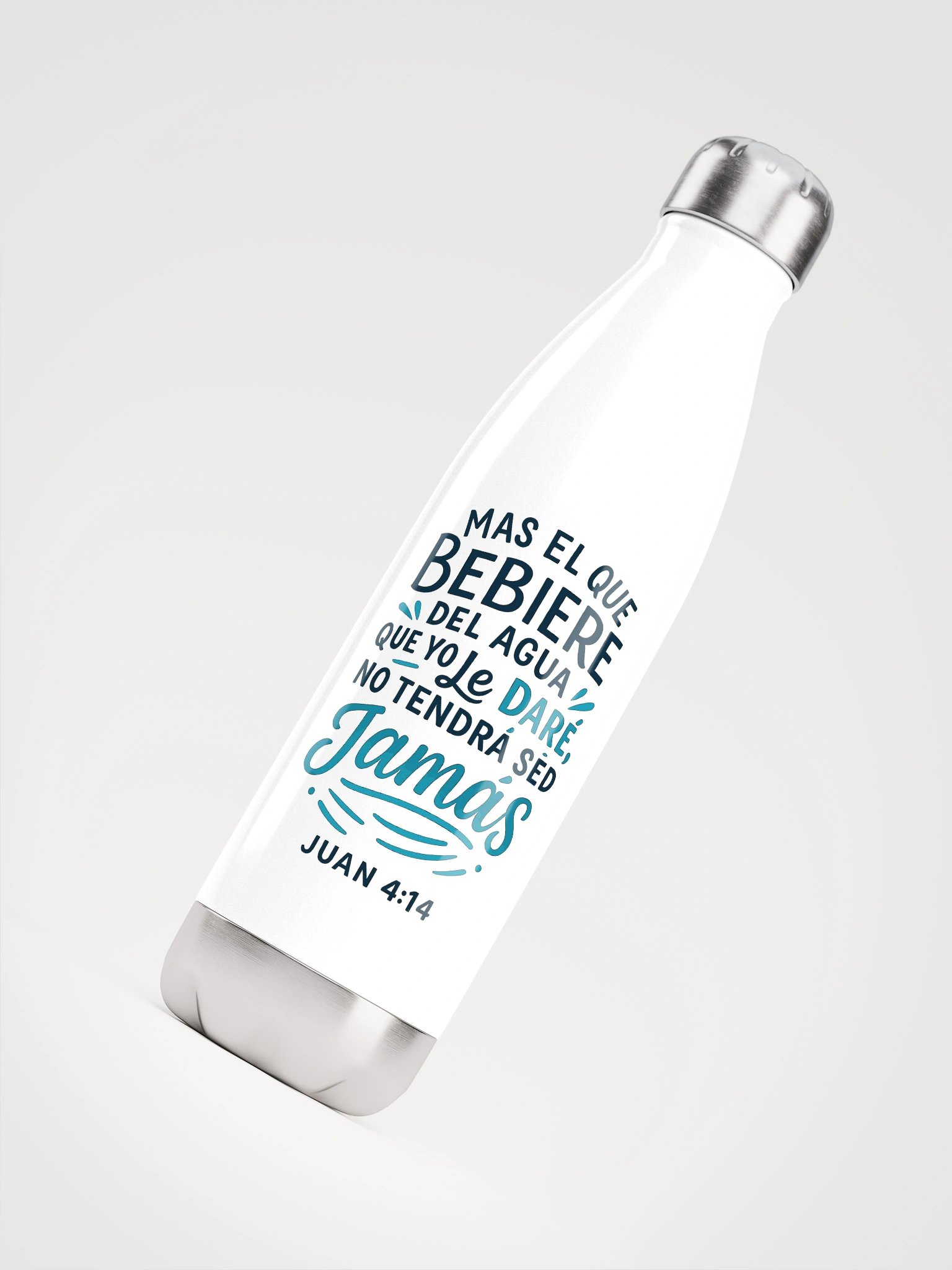 Christian Water Bottle (Spanish Verse) – John 4:14 “No tendrá sed jamás” product image (4)