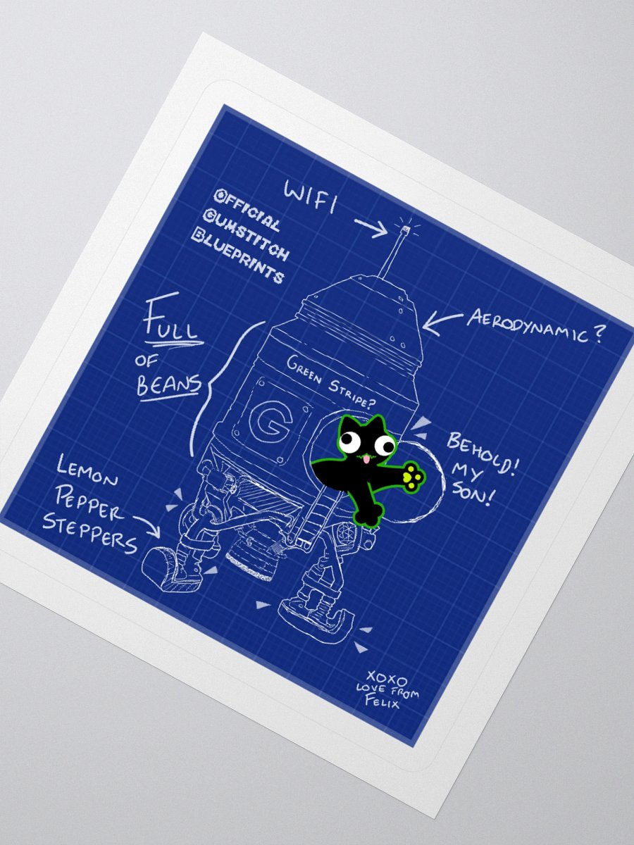 Sticker - DerpCat II Rocket Blueprint product image (4)